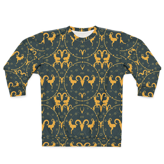 Unisex Sweatshirt, Zodiac Design, Pattern v1, Aries, AOP