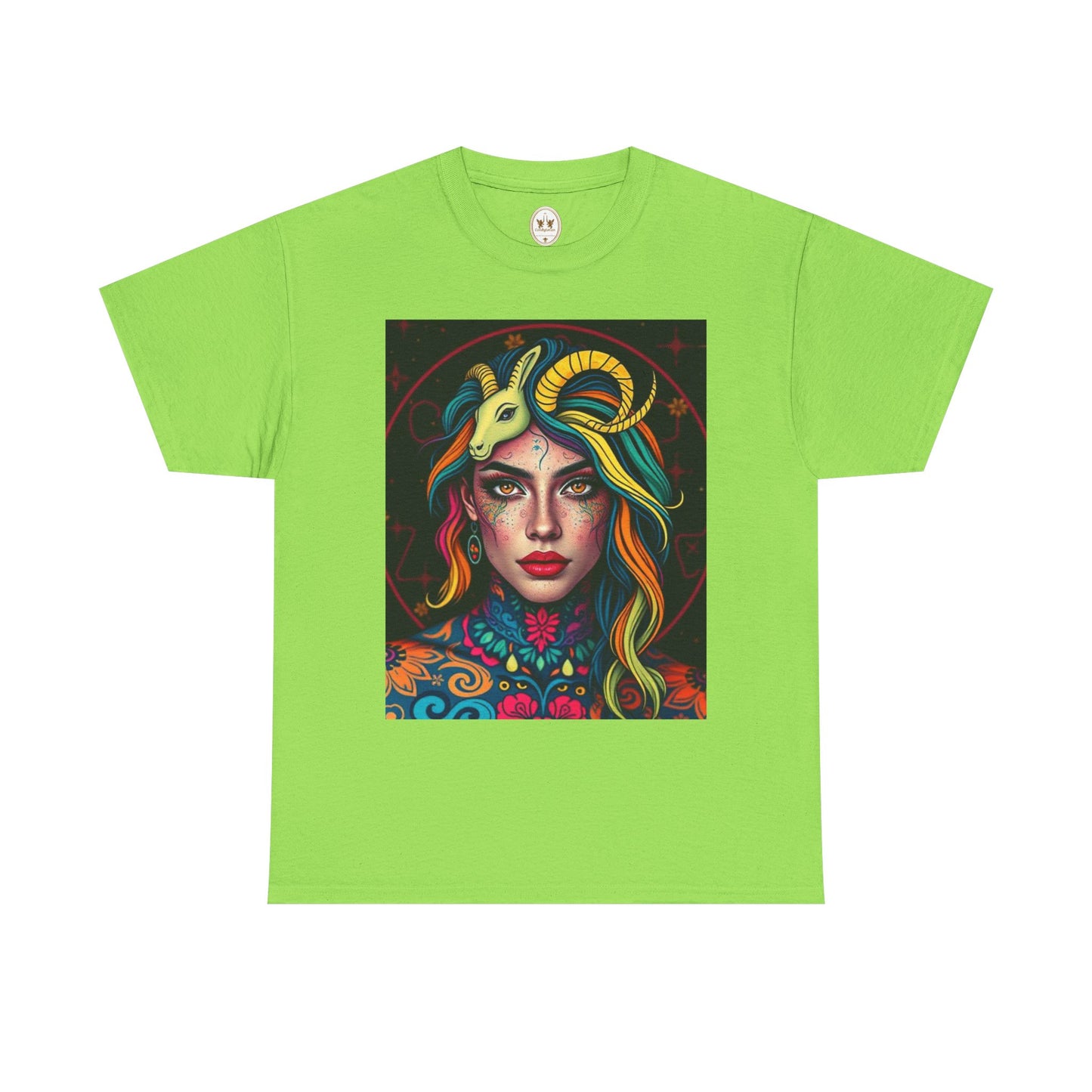 Unisex Heavy Cotton T-Shirt, Capricorn, Zodiac v2, Sexy Art