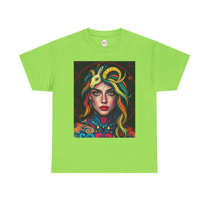 Unisex Heavy Cotton T-Shirt, Capricorn, Zodiac v2, Sexy Art