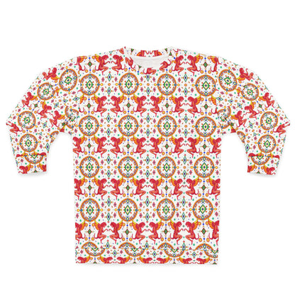 Unisex Sweatshirt (AOP), Gemini, Zodiac, Jewel Pattern