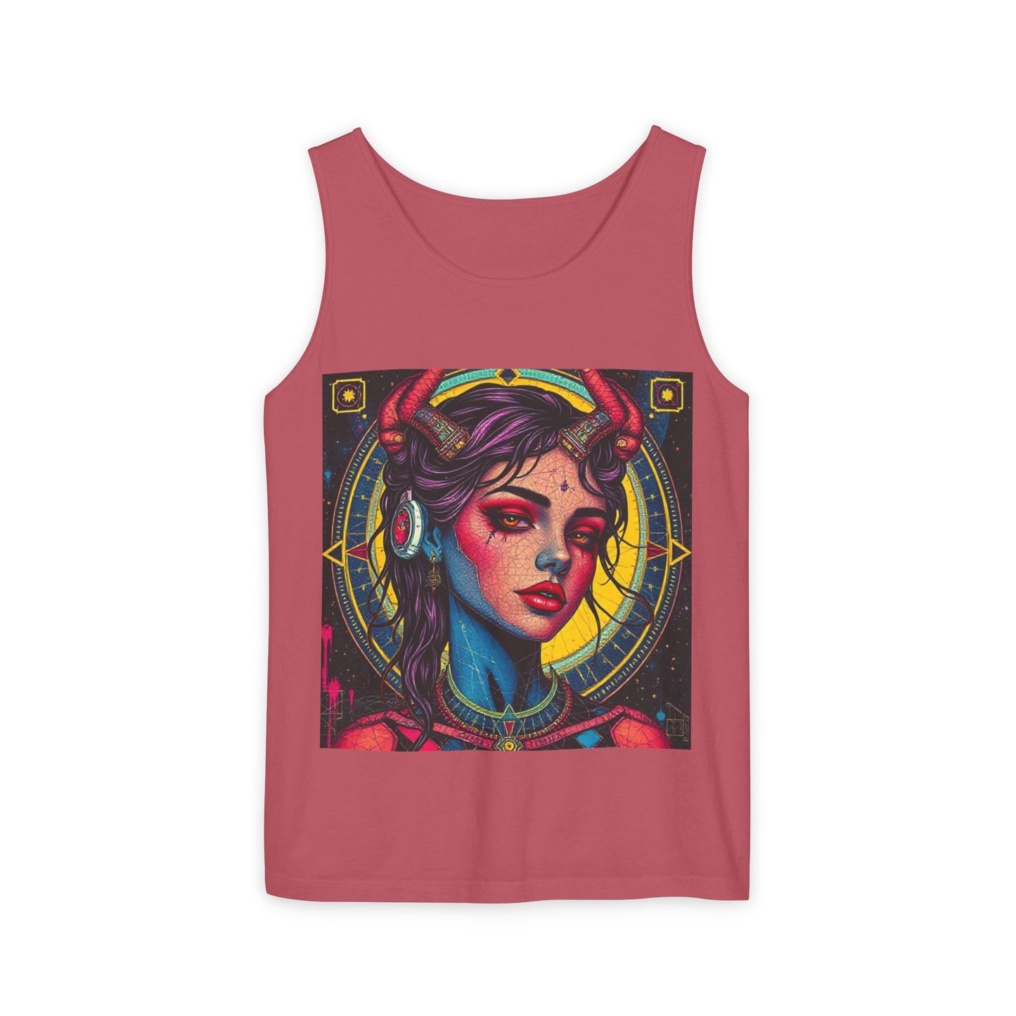 Unisex Garment-Dyed, Tank Top, Scorpio Design, Pop Art, 100% US cotton
