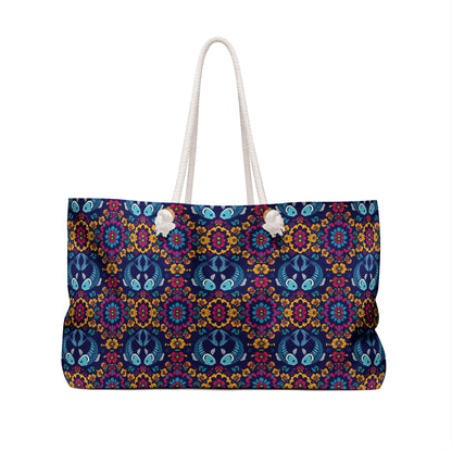 Weekender Bag, Pisces, Zodiac v4, Flower Pattern