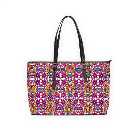 Leather Shoulder Bag, Scorpio, Zodiac v1, Flower Pattern