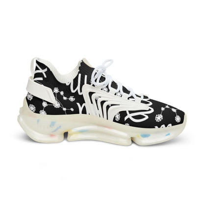 Men's Mesh Sneakers, Virgo Zodiac Sign, AOP, Black