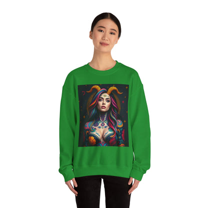 Unisex Heavy Blend™ Crewneck Sweatshirt, Capricorn, Zodiac v3, Sexy Pattern