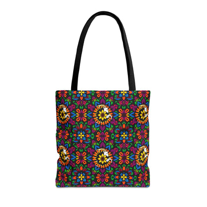 Tote Bag, (AOP), Capricorn, Zodiac v3, Flower Pattern