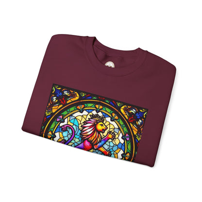 Unisex Heavy Blend™ Crewneck Sweatshirt, Glass, Leo Zodiac Design