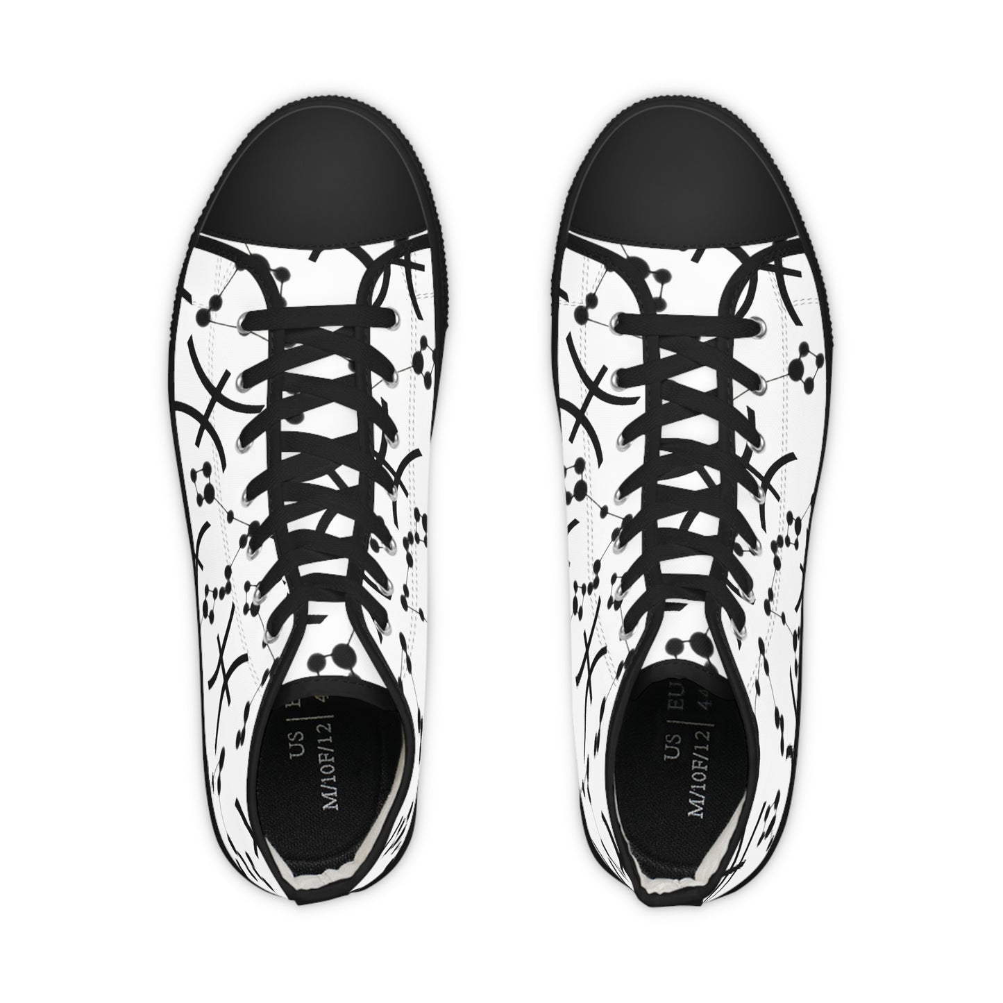 Men's High Top Sneakers, Breathable polyester canvas, Pisces Zodiac Design