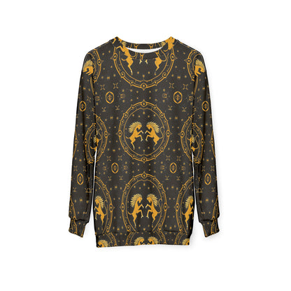 Unisex Sweatshirt, Zodiac Design, Pattern, Gemini, AOP