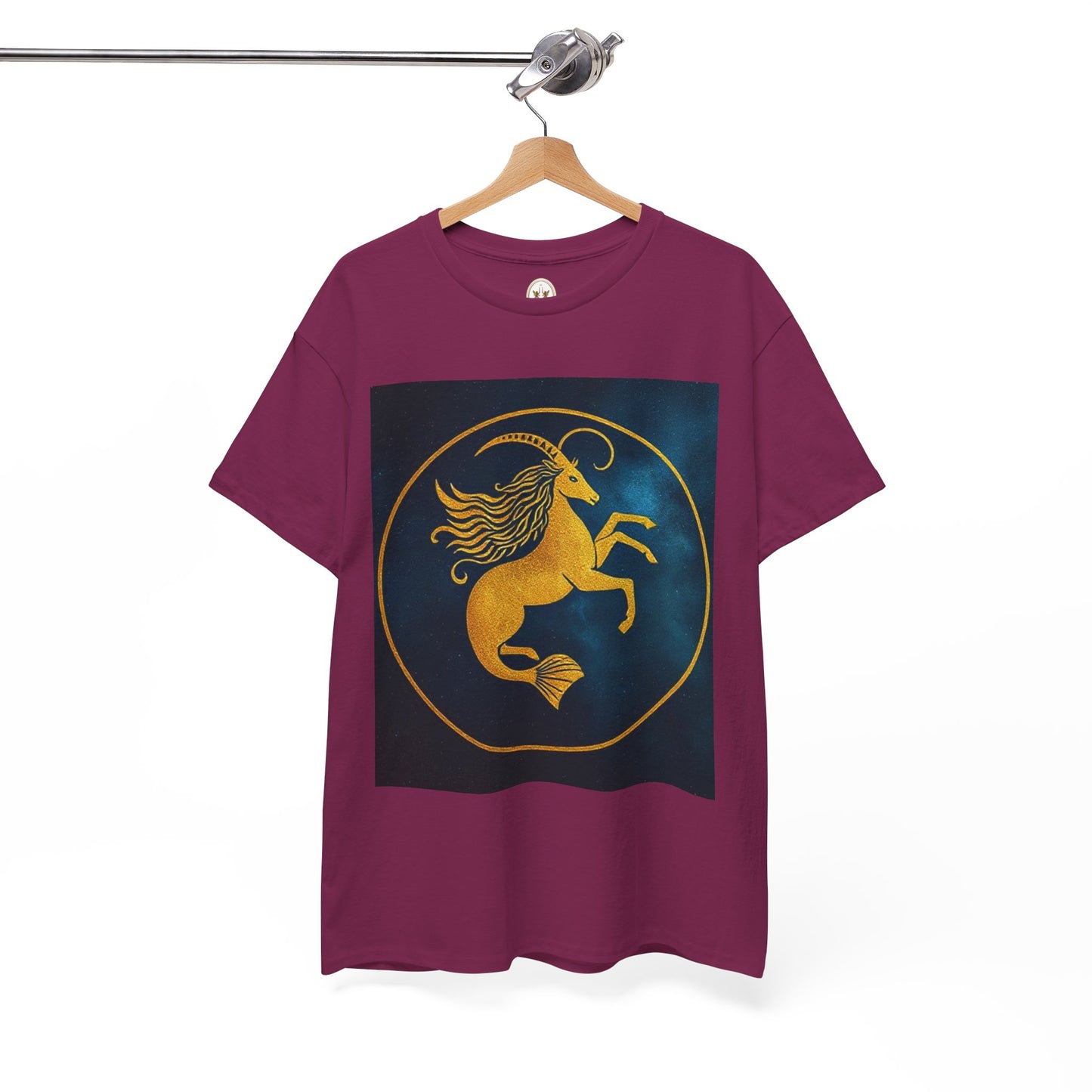Unisex Heavy Cotton T-Shirt, Capricorn Animal v3, Symbol, Zodiac Design