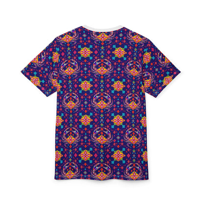 Unisex Cut & Sew T-Shirt, (AOP), Cancer, Zodiac v2, Jewels Pattern