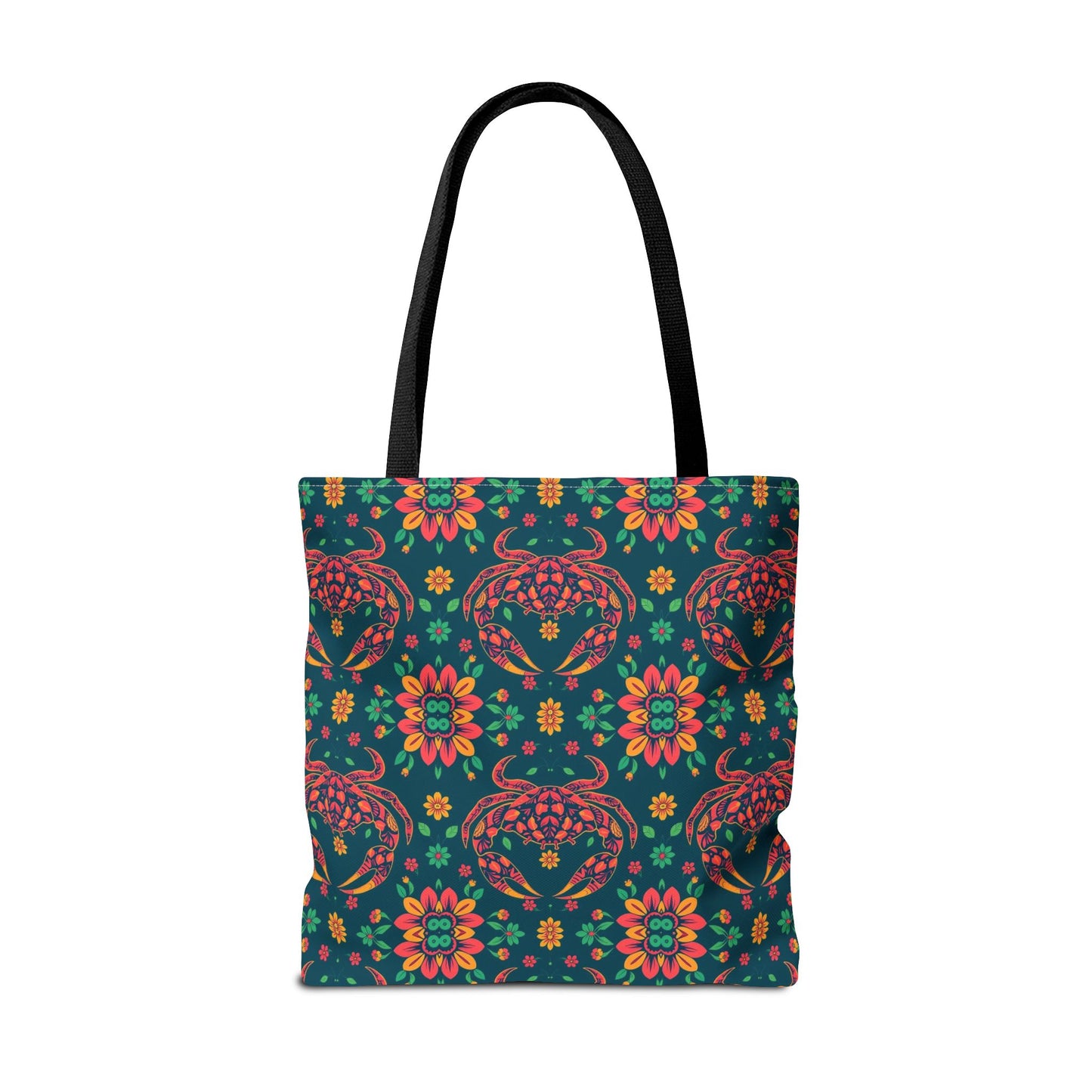 Tote Bag (AOP), Cancer, Zodiac v2, Flower Pattern
