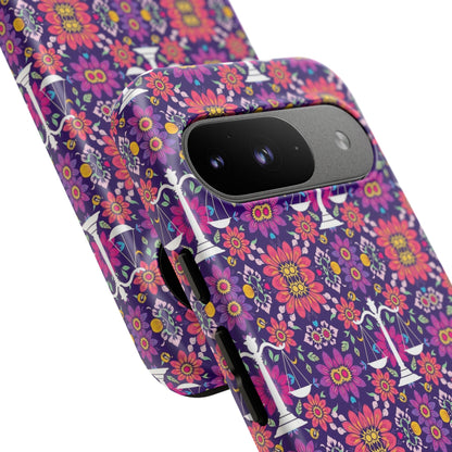 Tough Cases, Libra, Zodiac v4, Flower Pattern