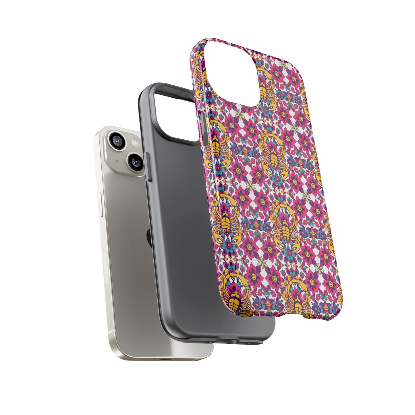 Tough Cases, Scorpio, Zodiac v2, Flower Pattern