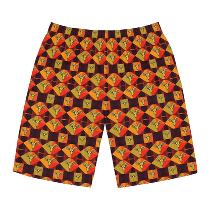 Men's Board Shorts, (AOP), Taurus, Zodiac, Shape Pattern
