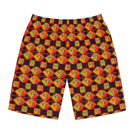 Men's Board Shorts, (AOP), Taurus, Zodiac, Shape Pattern