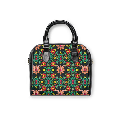 Shoulder Handbag, Aquarius, Zodiac v1, Flower Pattern