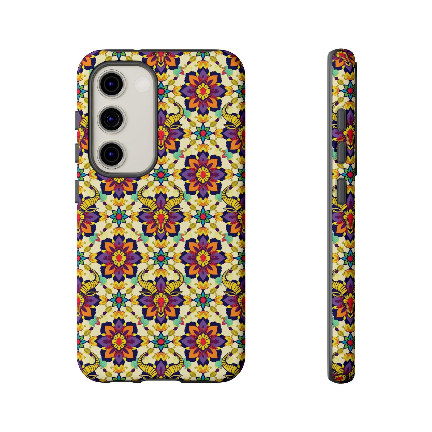 Tough Cases, Taurus, Zodiac v1, Flower Pattern