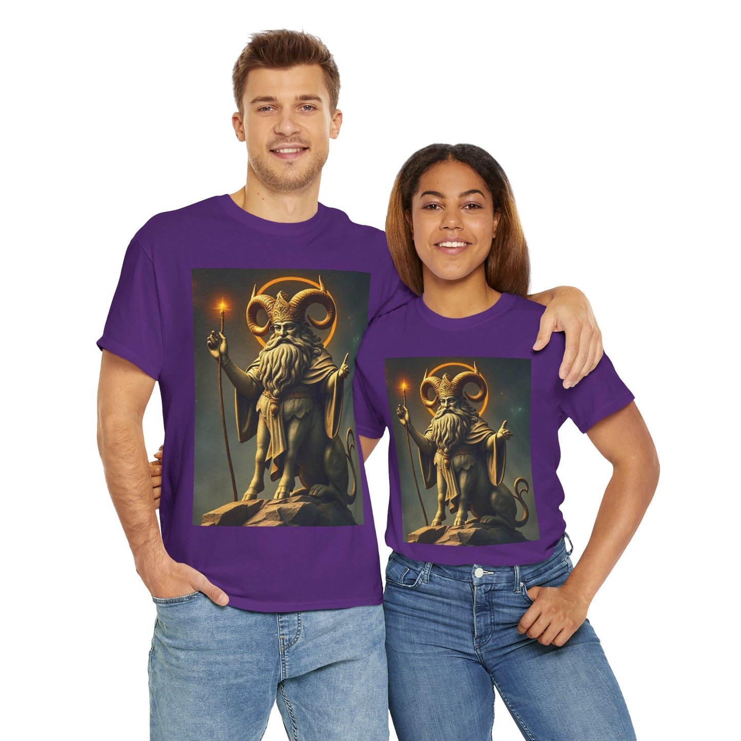 Unisex Heavy Cotton T-Shirt, Taurus God, Zodiac Design