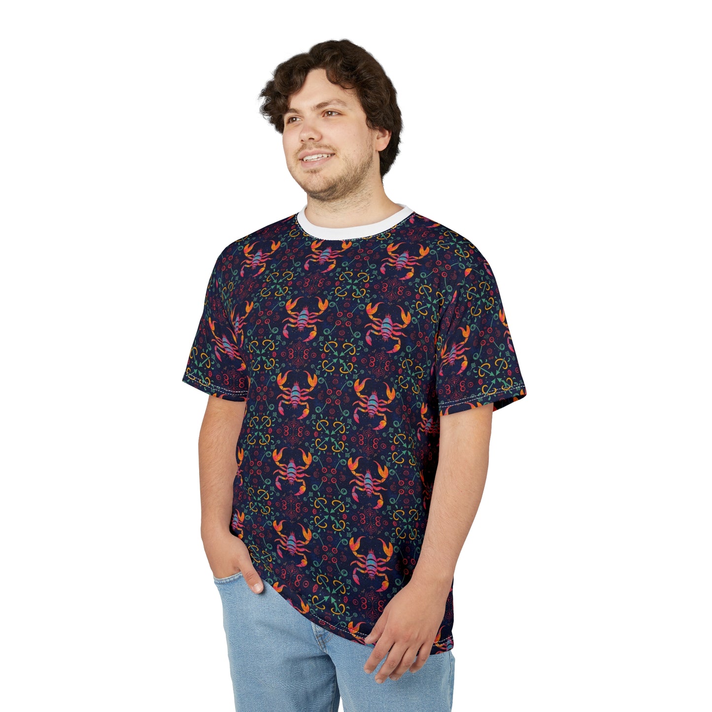 Unisex Cut & Sew T-Shirt, AOP, Scorpio, Zodiac, Pattern