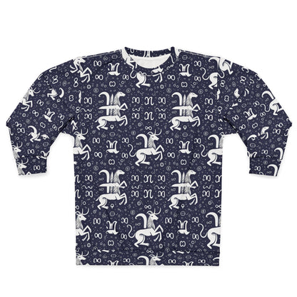 Unisex Sweatshirt, Zodiac Design, Pattern, Aquarius, AOP