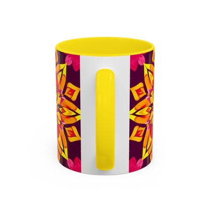 Accent Coffee Mug, Scorpio, Zodiac v1. Flower Pattern, (11, 15oz)