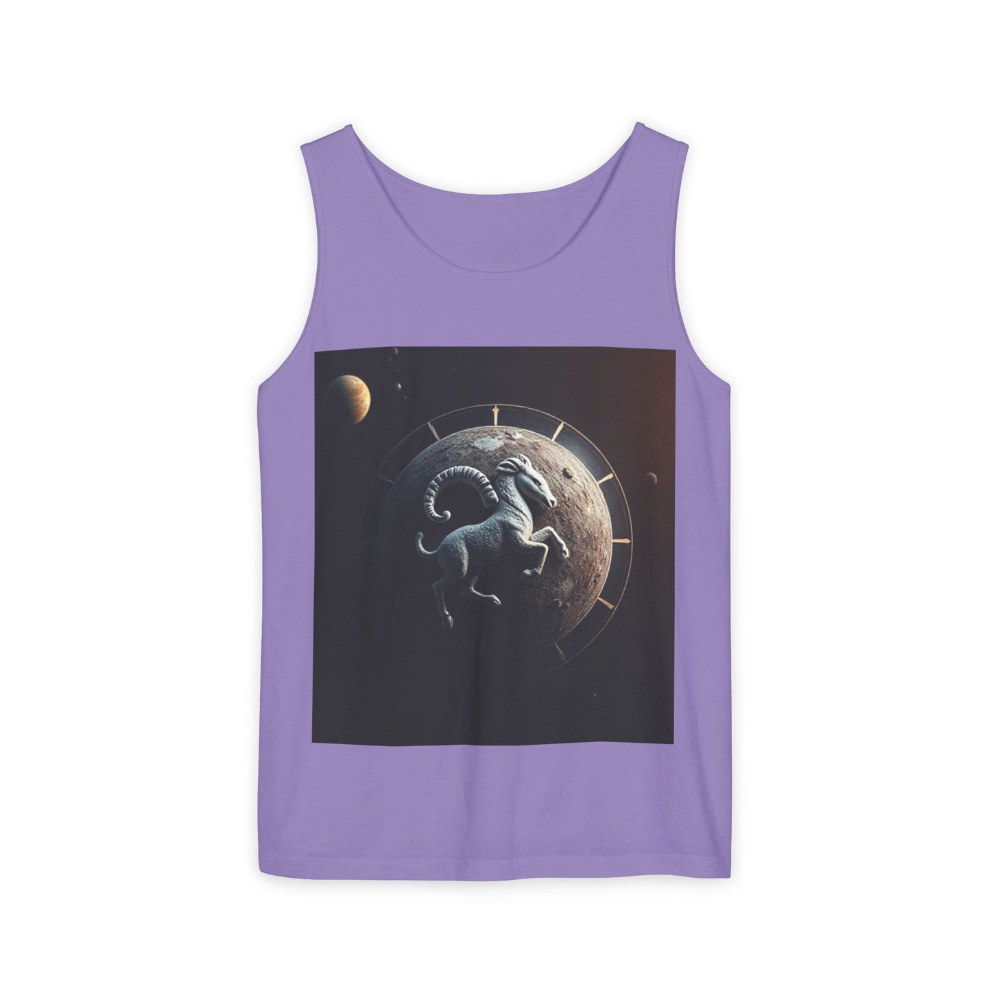 Unisex Garment-Dyed, Tank Top, Aries Design, Planet Animal, 100% Ringspun US cotton