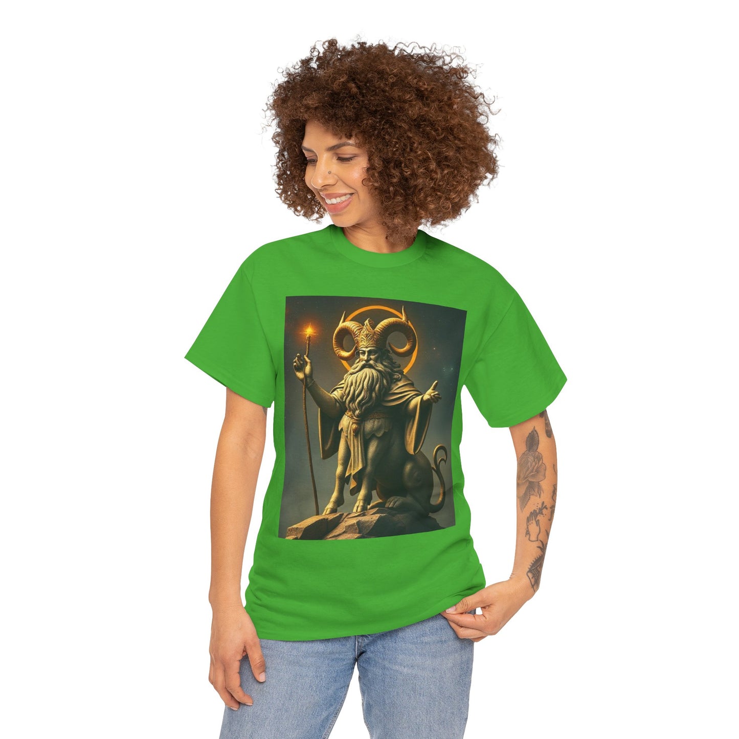Unisex Heavy Cotton T-Shirt, Taurus God, Zodiac Design