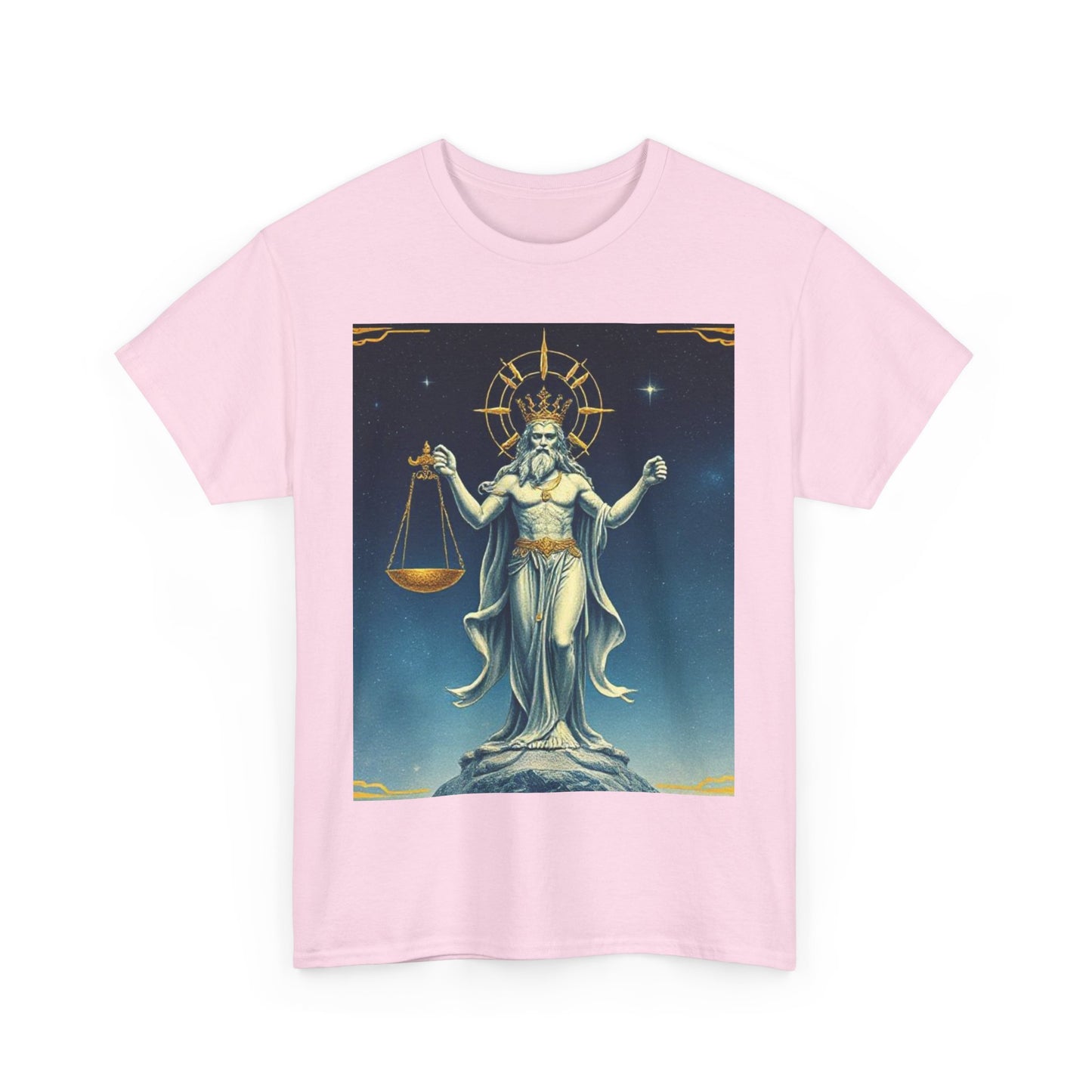 Unisex Heavy Cotton T-Shirt Space v2, Libra God, Zodiac Design