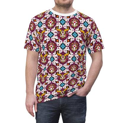 Unisex Cut & Sew T-Shirt, (AOP), Taurus, Zodiac v1, Jewels Pattern