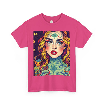 Unisex Heavy Cotton T-Shirt, Aquarius, Zodiac v2, Sexy Art