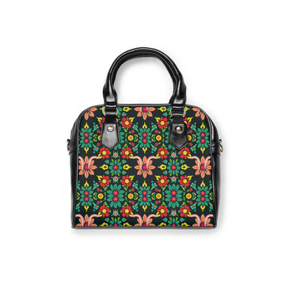 Shoulder Handbag, Aquarius, Zodiac v1, Flower Pattern