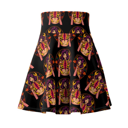 Women's Skater Skirt, (AOP), Scorpio, Zodiac v3, Sexy Pattern