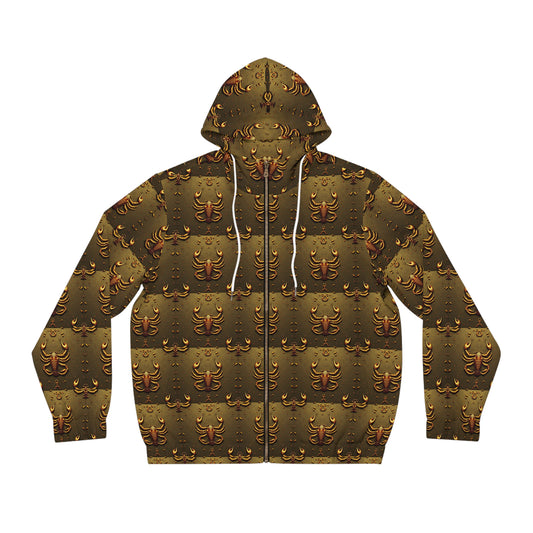 Full-Zip Hoodie (AOP), Scorpio, Zodiac v3, Pattern