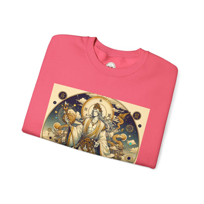 Unisex Heavy Blend™ Crewneck Sweatshirt, Anime Capricorn God,  Zodiac Design