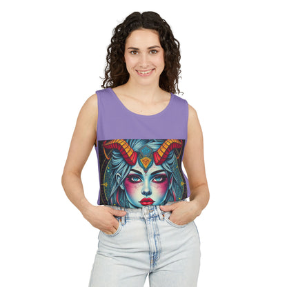 Unisex Garment-Dyed, Tank Top, Capricorn, Pop Art v1, 100% US cotton