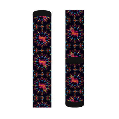 Sublimation Socks, Capricorn, Zodiac v1, Jewel Pattern