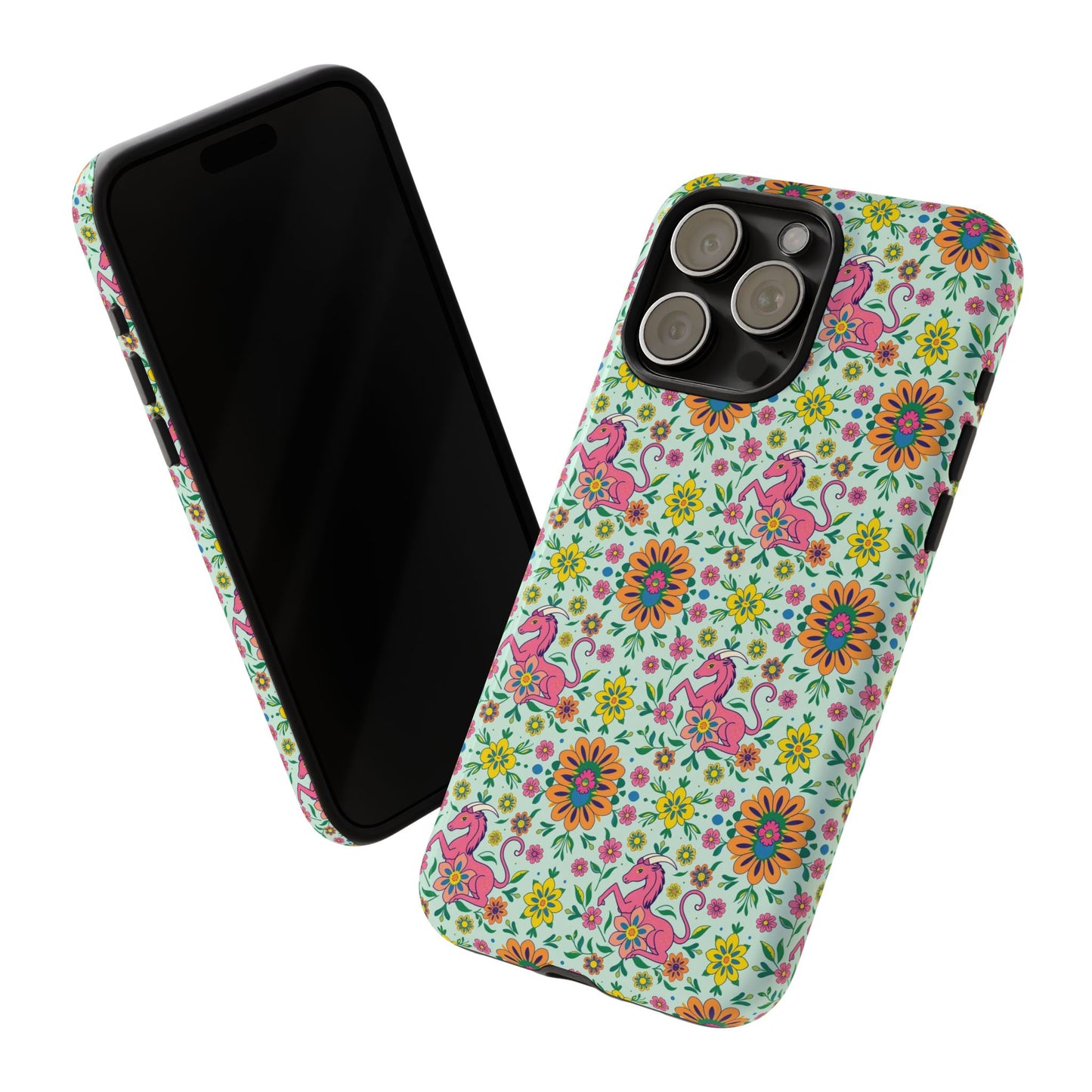 Tough Cases, Aquarius, Zodiac, Flower Pattern
