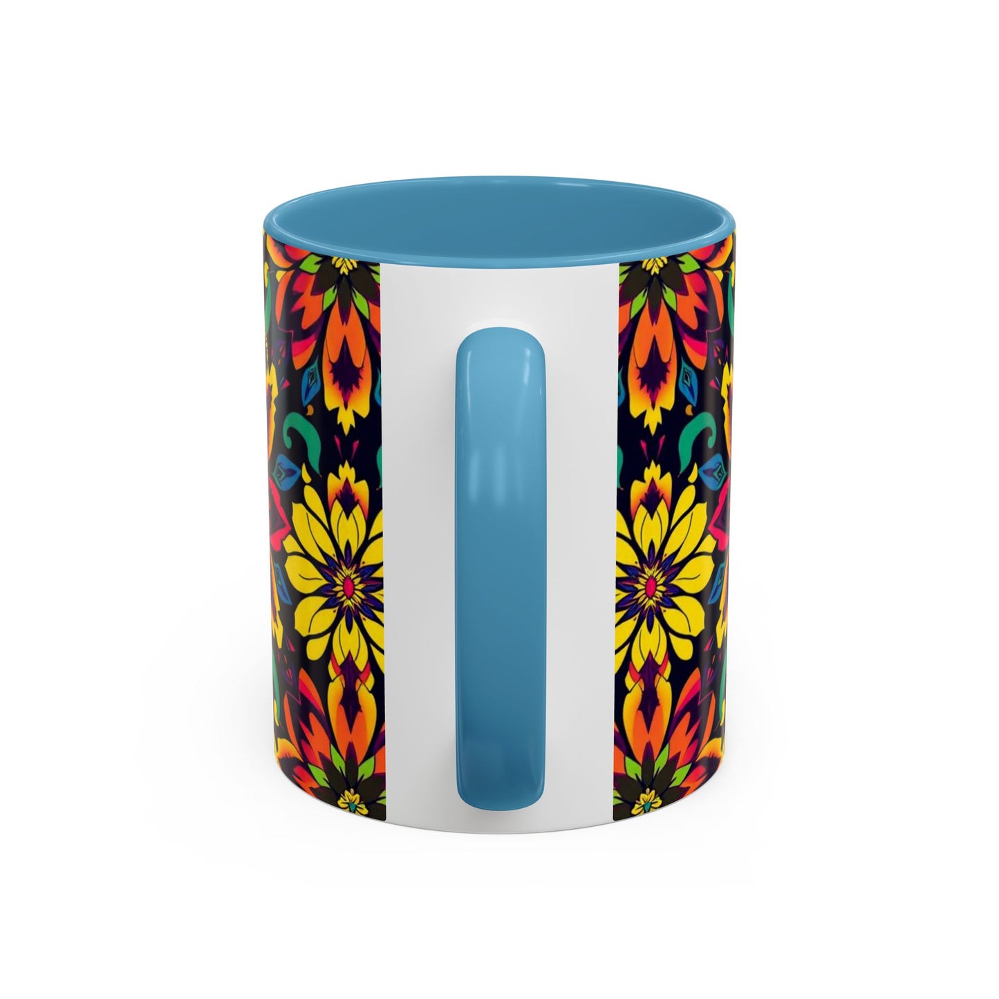 Accent Coffee Mug, Capricorn, Zodiac v4, Flower Pattern, (11, 15oz)