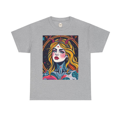 Unisex Heavy Cotton T-Shirt, Virgo, Zodiac v2, Sexy Art