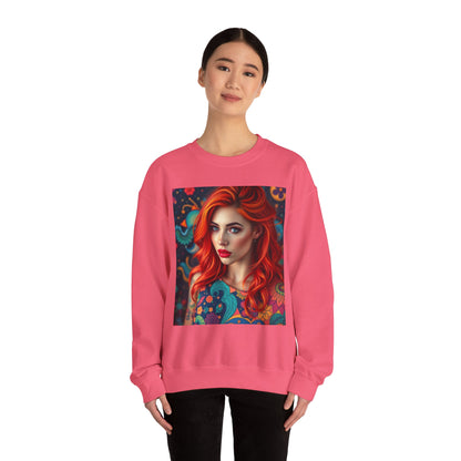 Unisex Heavy Blend™ Crewneck Sweatshirt, Aquarius, Zodiac v1, Sexy Pattern
