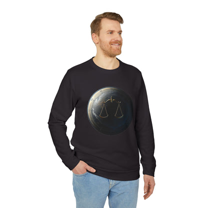 Adidas, Unisex Fleece Crewneck Sweatshirt, Libra, Planet Symbol, Zodiac