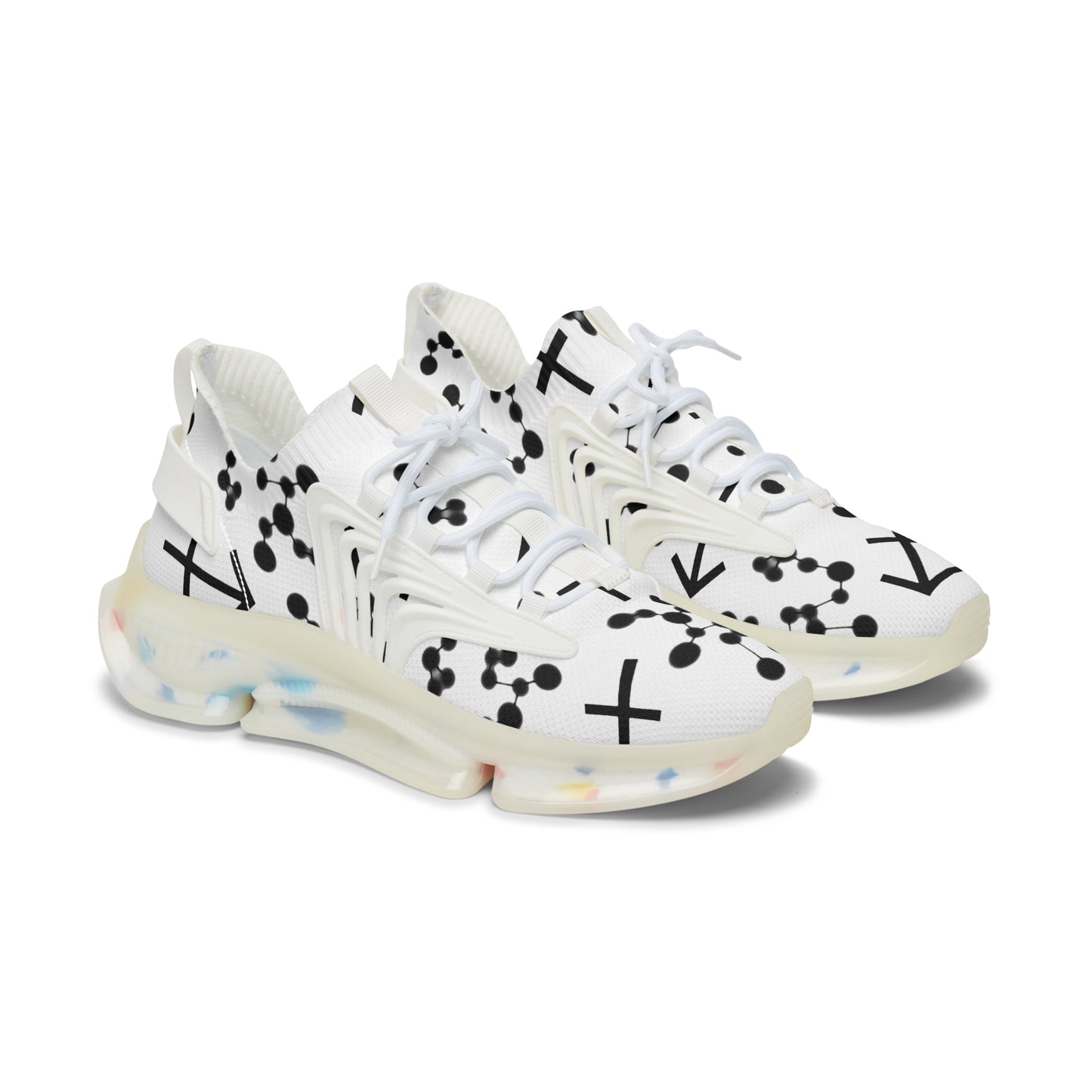 Women's Mesh Sneakers, Constellation & Symbol, Sagittarius Zodiac Sign, AOP