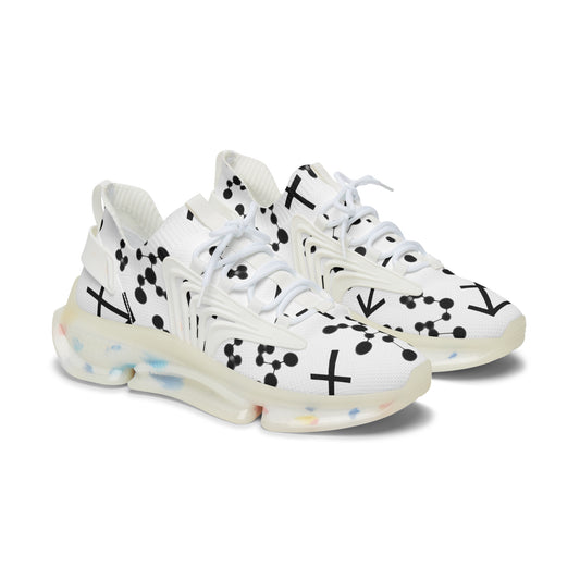 Women's Mesh Sneakers, Constellation & Symbol, Sagittarius Zodiac Sign, AOP
