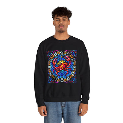 Unisex Heavy Blend™ Crewneck Sweatshirt, Glass 1, Cancer Zodiac Design