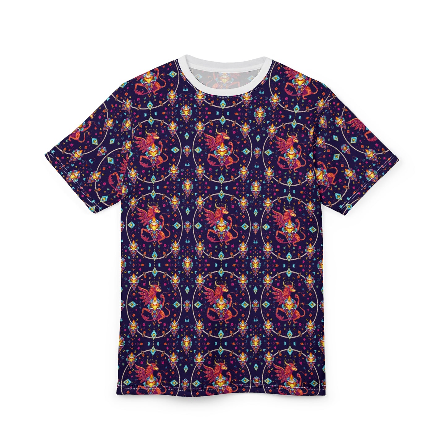 Unisex Cut & Sew T-Shirt, (AOP), Virgo, Zodiac v4, Jewels Pattern