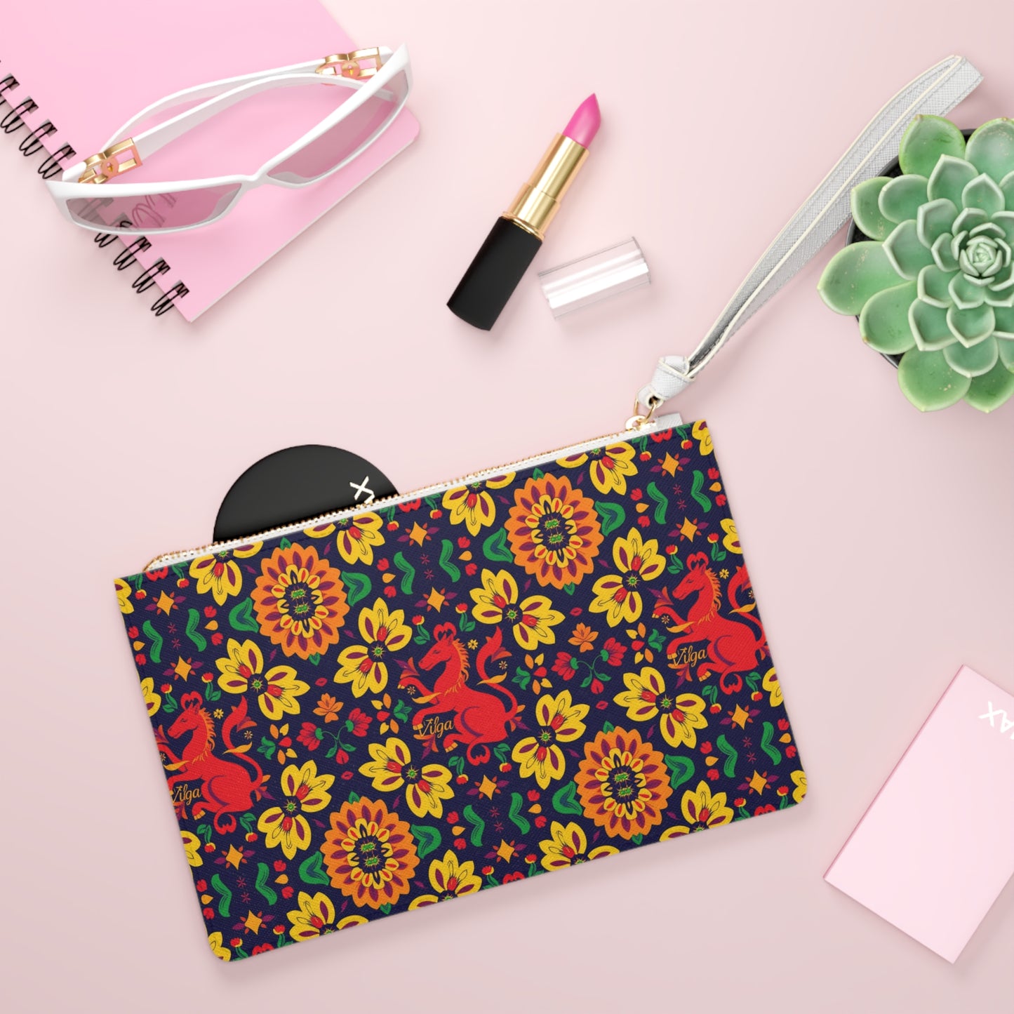 Clutch Bag, Virgo, Zodiac v4, Flower Pattern