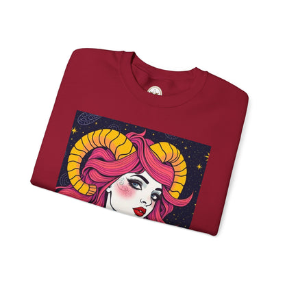 Unisex Heavy Blend™ Crewneck Sweatshirt, Aries, Zodiac, Sexy Pattern
