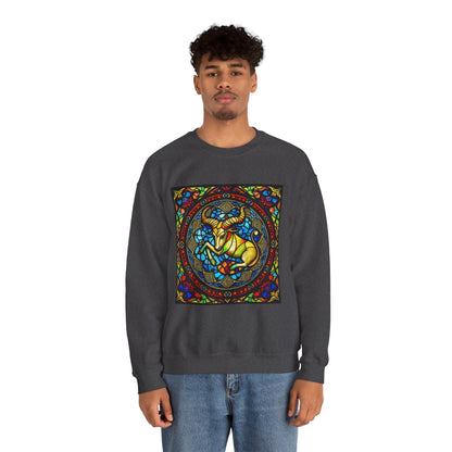 Unisex Heavy Blend™ Crewneck Sweatshirt, Glass, Taurus Zodiac Design