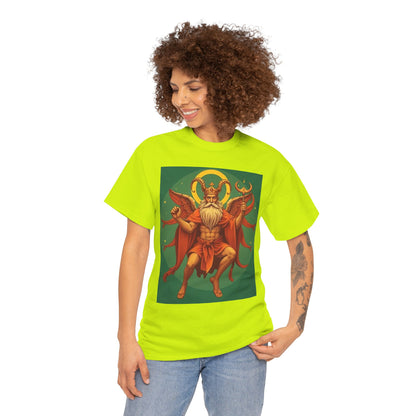 Unisex Heavy Cotton T-Shirt, Aries God 1v, Zodiac Design